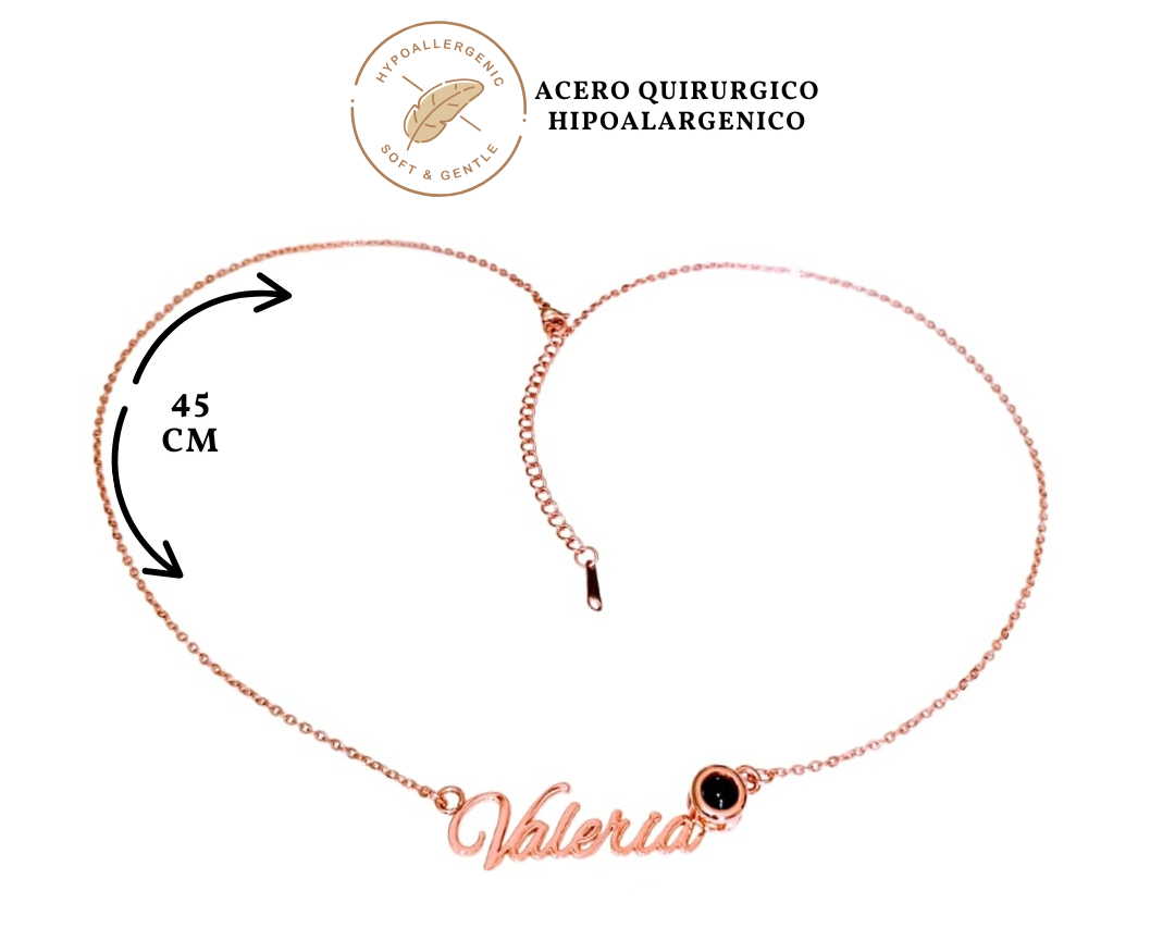 Collar con nombre y foto personalizable.